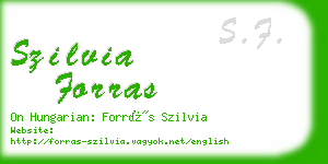 szilvia forras business card